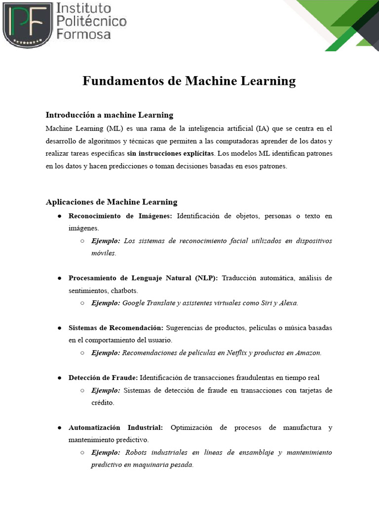 01 ML - Fundamentos de Machine Learning | PDF