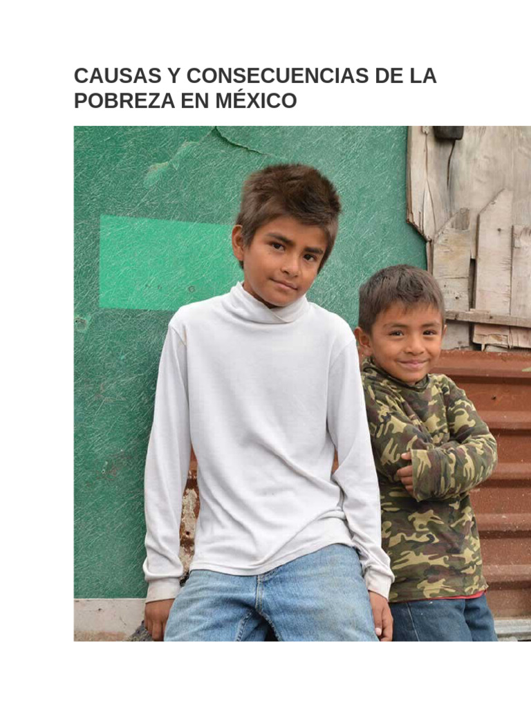 Causas y Consecuencias de La Pobreza en México | PDF | Pobreza ...