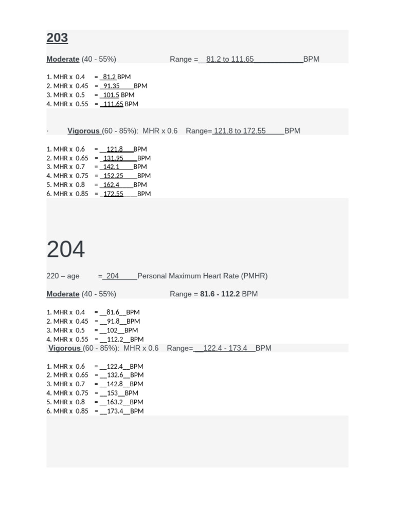 Target Heart Rate | PDF