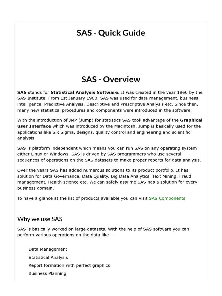 501SAS - Quick Guide | PDF