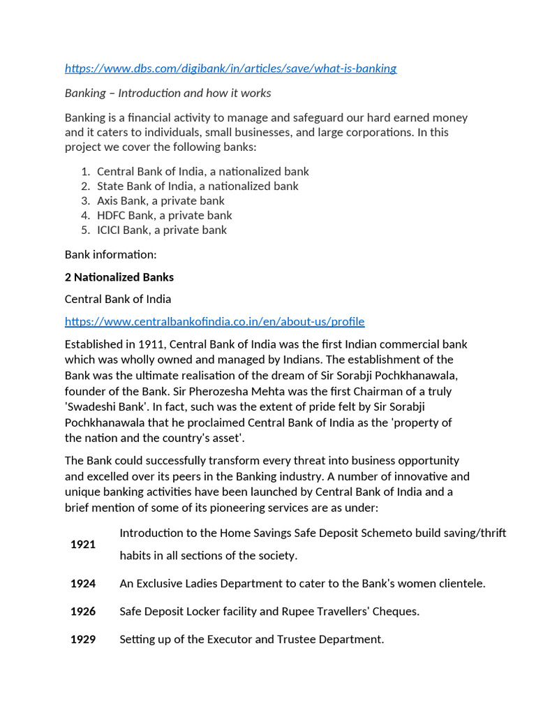 Banking Introduction Short | PDF