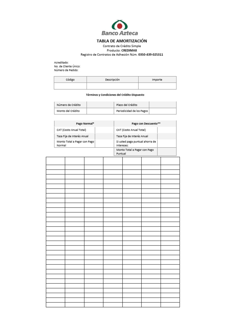 Tabla de Amortización CREDIMAX | PDF | Interés | Finanzas y dinero