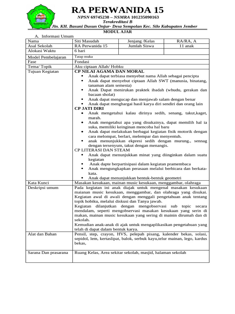 Modul Ajar Minggu Ke2 Pdf