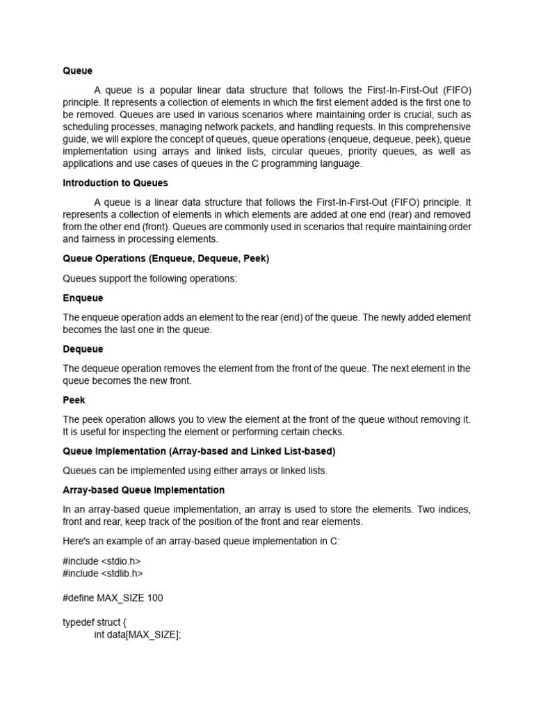 Queue PDF Queue Abstract Data Type Teaching Methods Materials Queue pdf queue abstract data type teaching methods materials