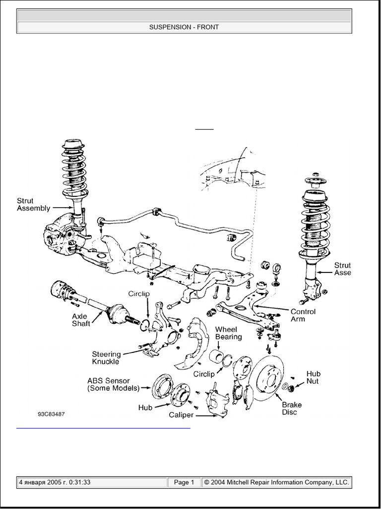 1996 VW Golf Front Suspension Guide | PDF | Axle | Home & Garden