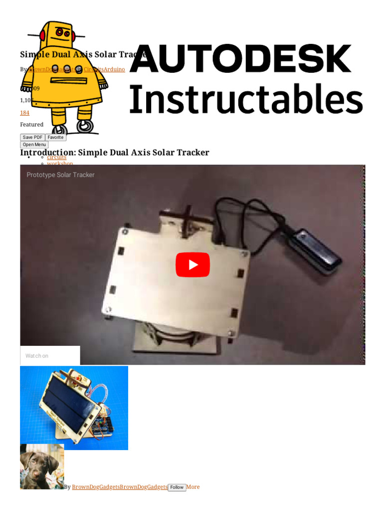 Simple Dual Axis Solar Tracker Guide | PDF | Electrical Connector ...