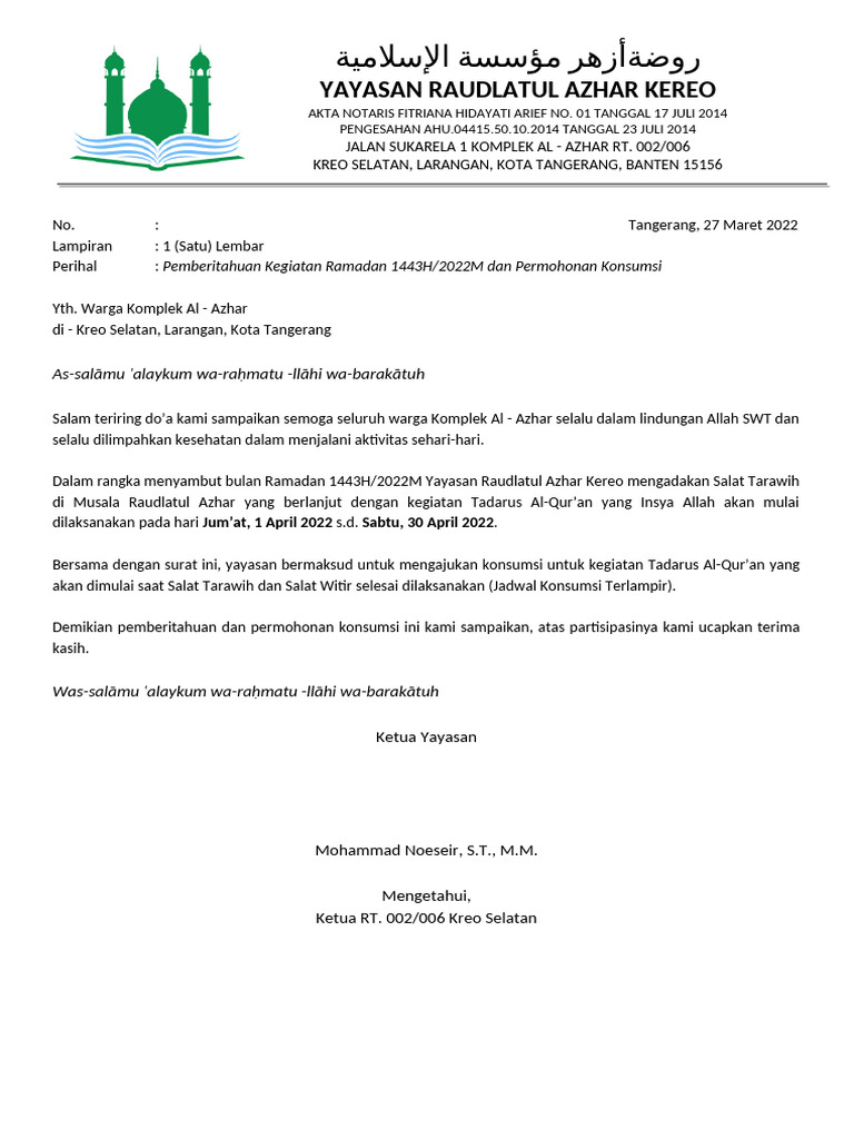 Ramadan Raudlatul Azhar Edaran | PDF
