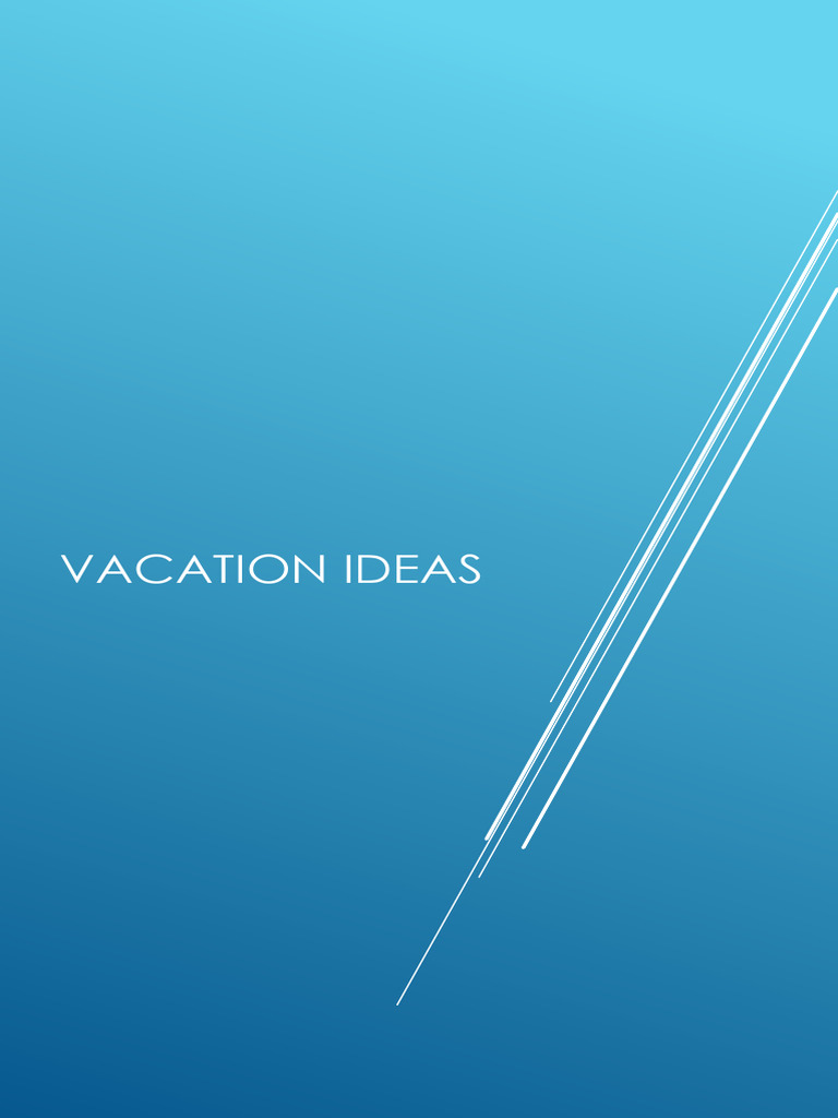 Vacation Plan | PDF