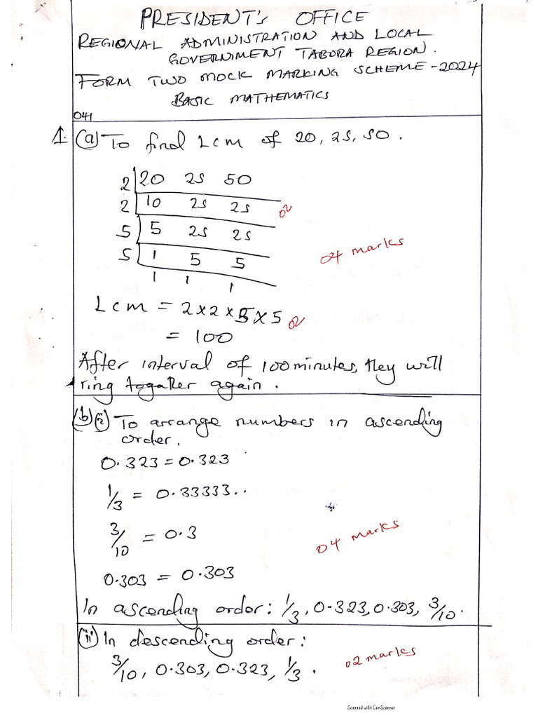 Mathematics Mock Ms | PDF