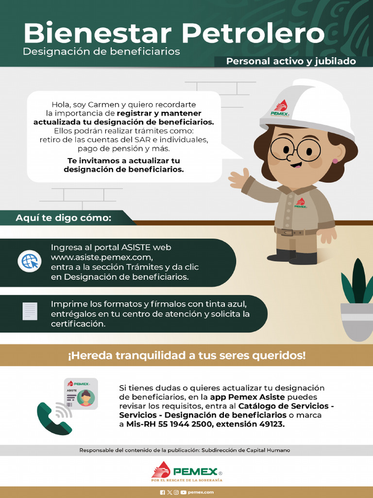 Pemex Asiste Actualizacion Beneficiarios | PDF