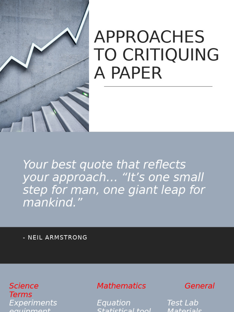 Approaches To Critiquing A Paper | PDF | Bias | Feminism