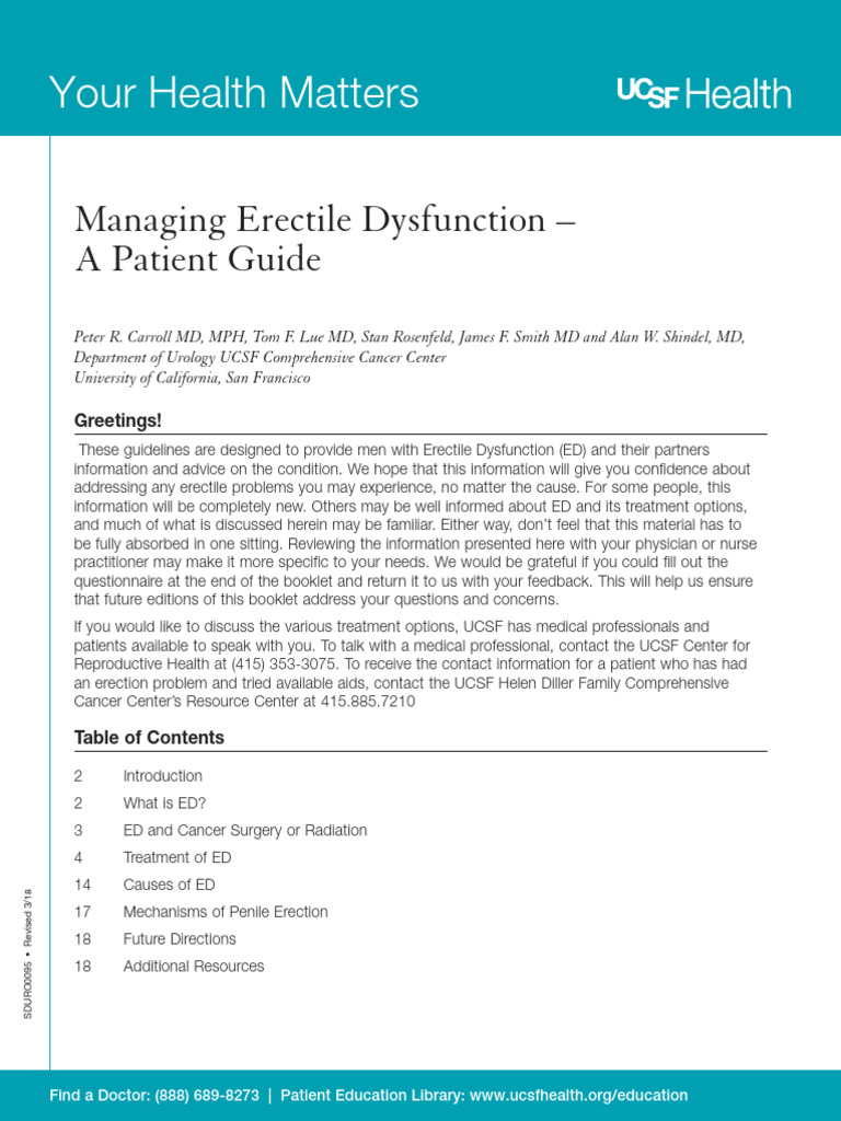Managing Erectile Dysfunction A Patient Guide | PDF