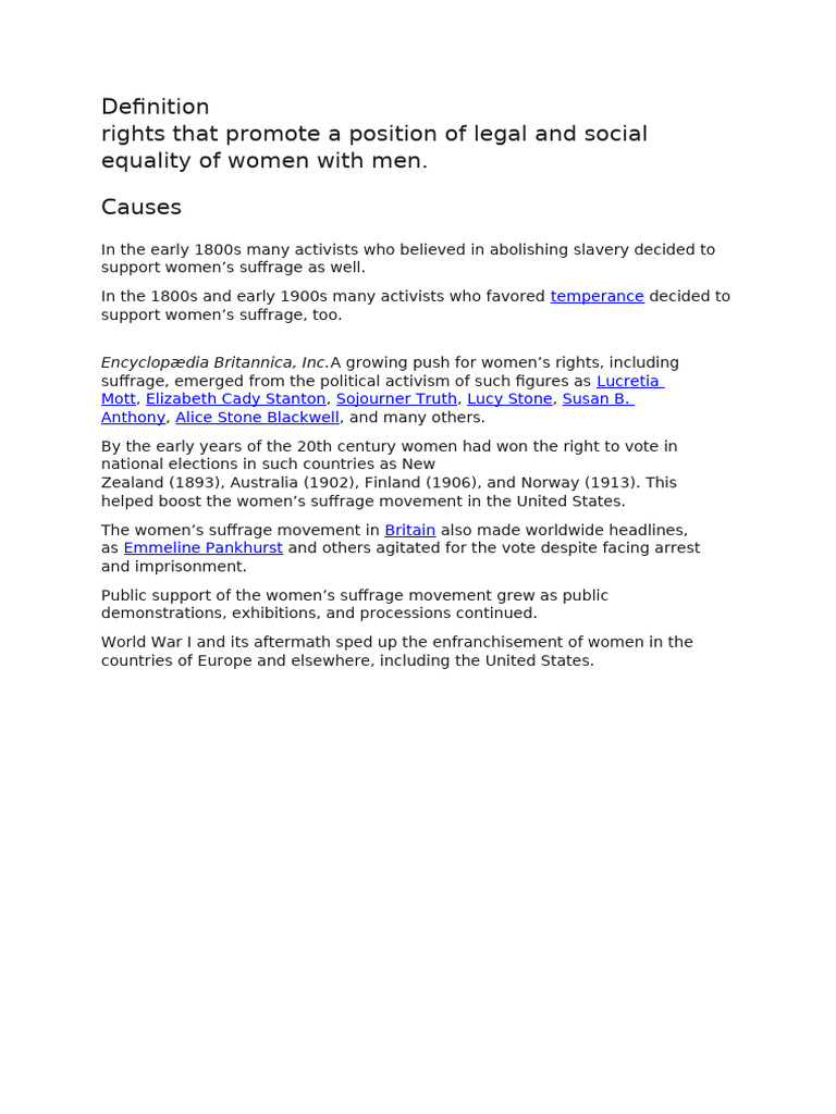 Women Rights | PDF | Women's Suffrage | Woman
