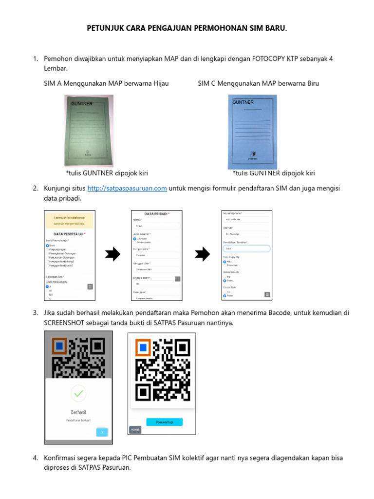 Petunjuk Permohonan SIM | PDF