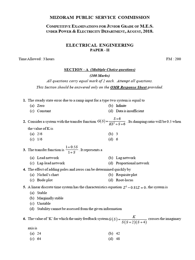 Electrical Engg Paper II Pe | PDF