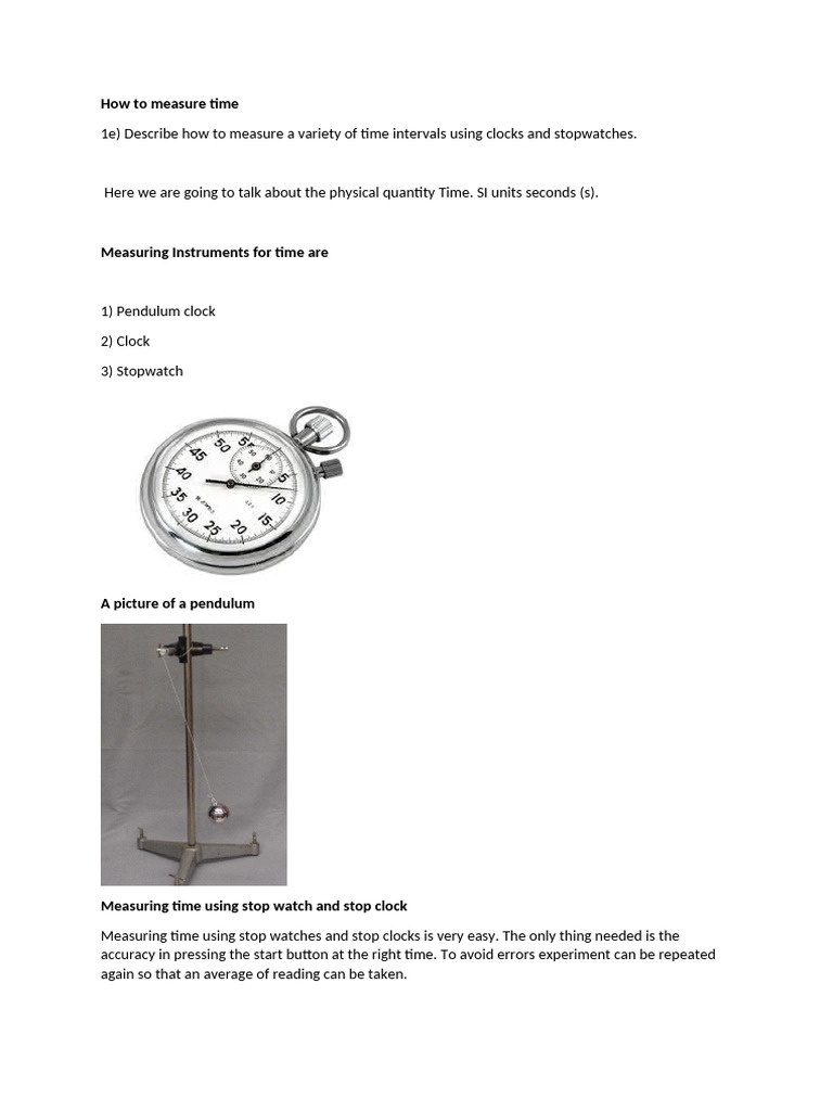 How To Measure Time | PDF