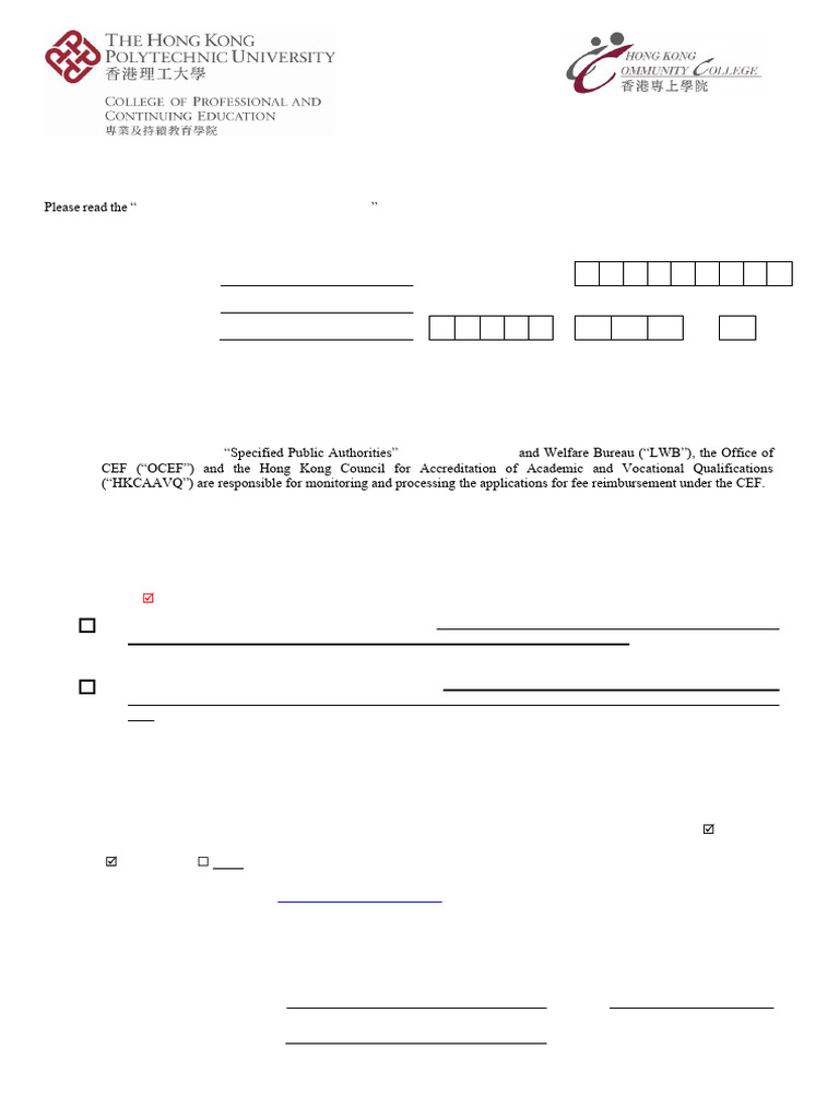 Consent For CEF Course Participant | PDF