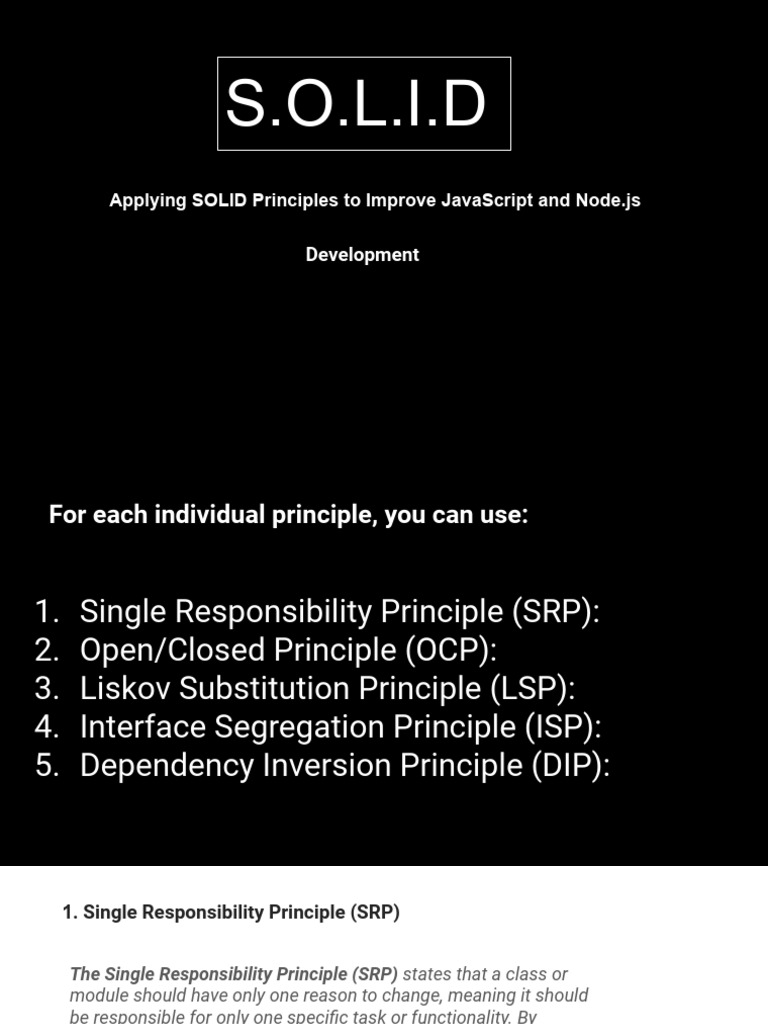 SOLID Principles | PDF