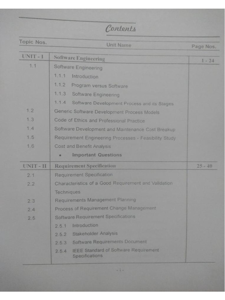 SE Unit 1&2 | PDF