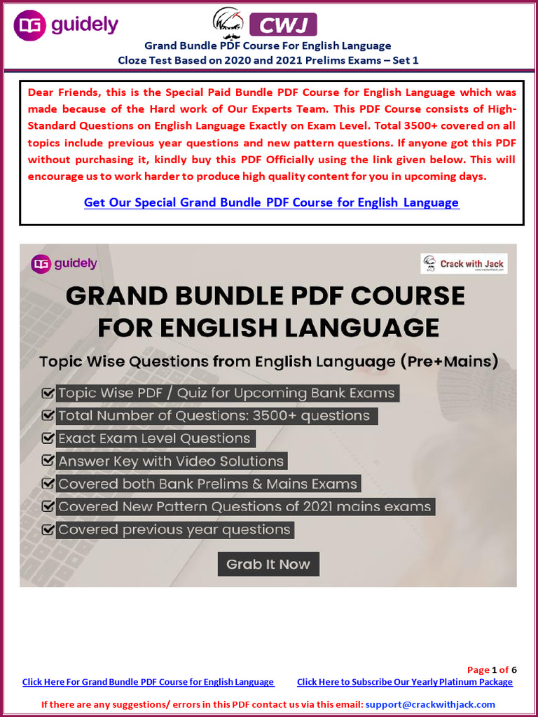 Get Our Special Grand Bundle PDF Course For English Language | PDF