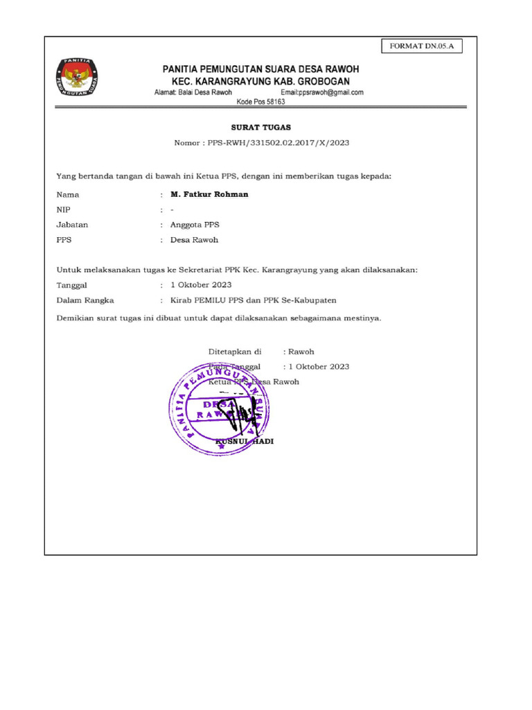 Operasional Dinas Sitab | PDF