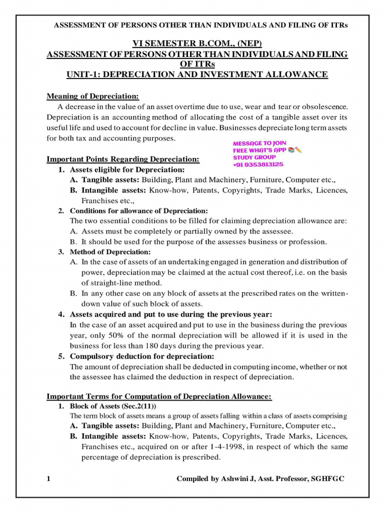 AOP & ITR Filing - FULL NOTES + 2 & 5 Marks + Skill Development 6 Marks ...