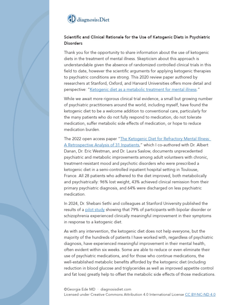Scientific and Clinical Rationale For KD in MH | PDF