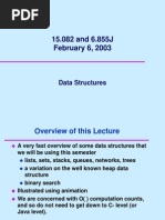 15.082 and 6.855J February 6, 2003: Data Structures