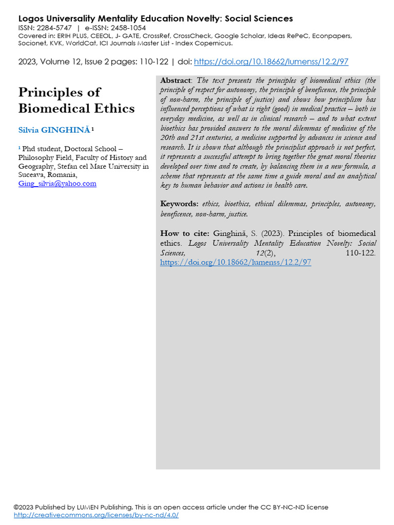 Principles of Biomedical Ethics | PDF