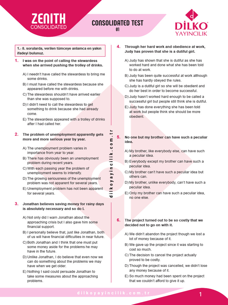 Consolidated Test 1 Pdf