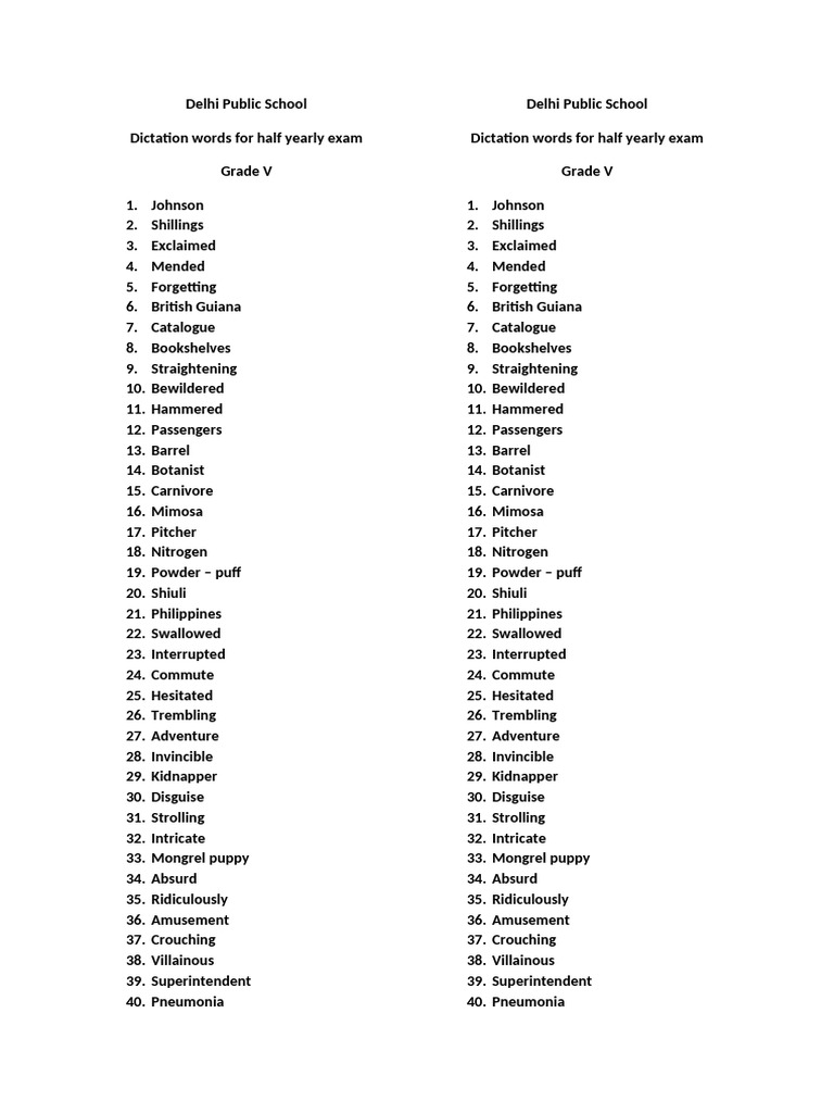 dictation-words-grade-5-pdf