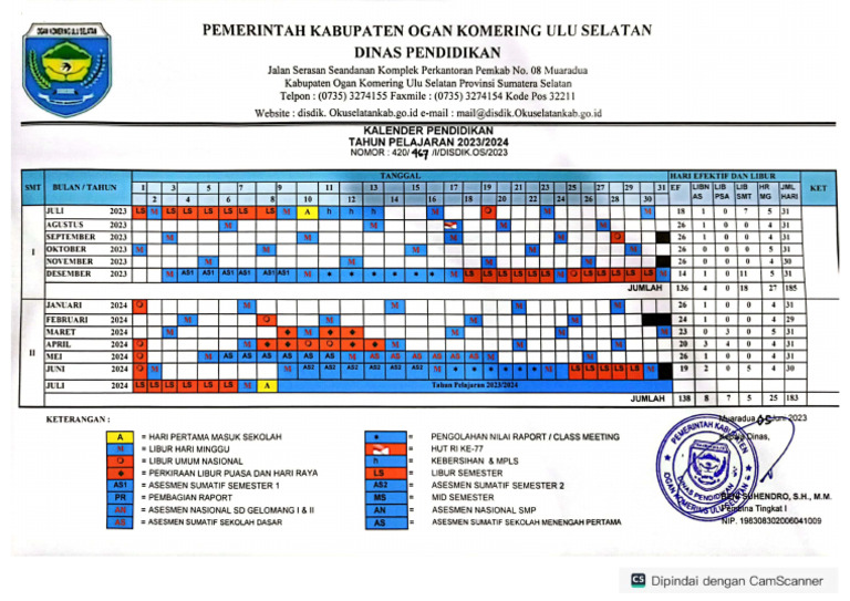 Kalender Pendidikan Tahun Pelajaran 2023-2024-1 | PDF