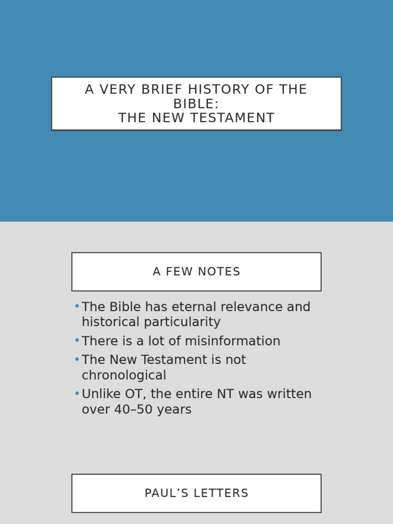 A Very Brief History of The Bible - New Testament | PDF