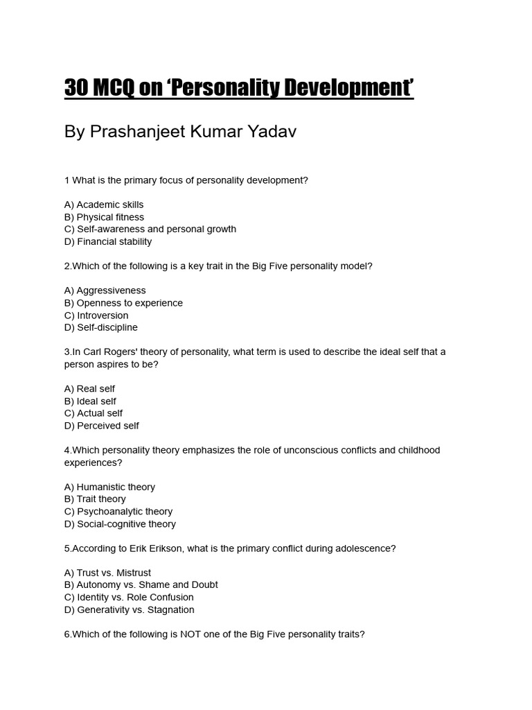 NCC Project 'Personality Development' | PDF