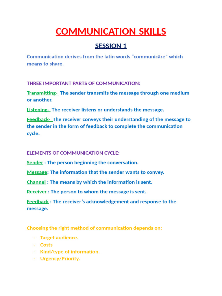 Communication Skills | PDF