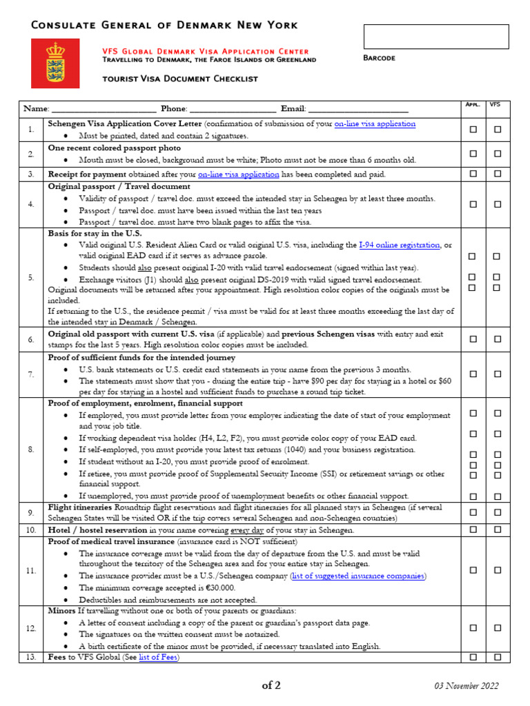 USA November 2022 Visum Tjekliste Turisme | PDF | Travel Visa | Passport