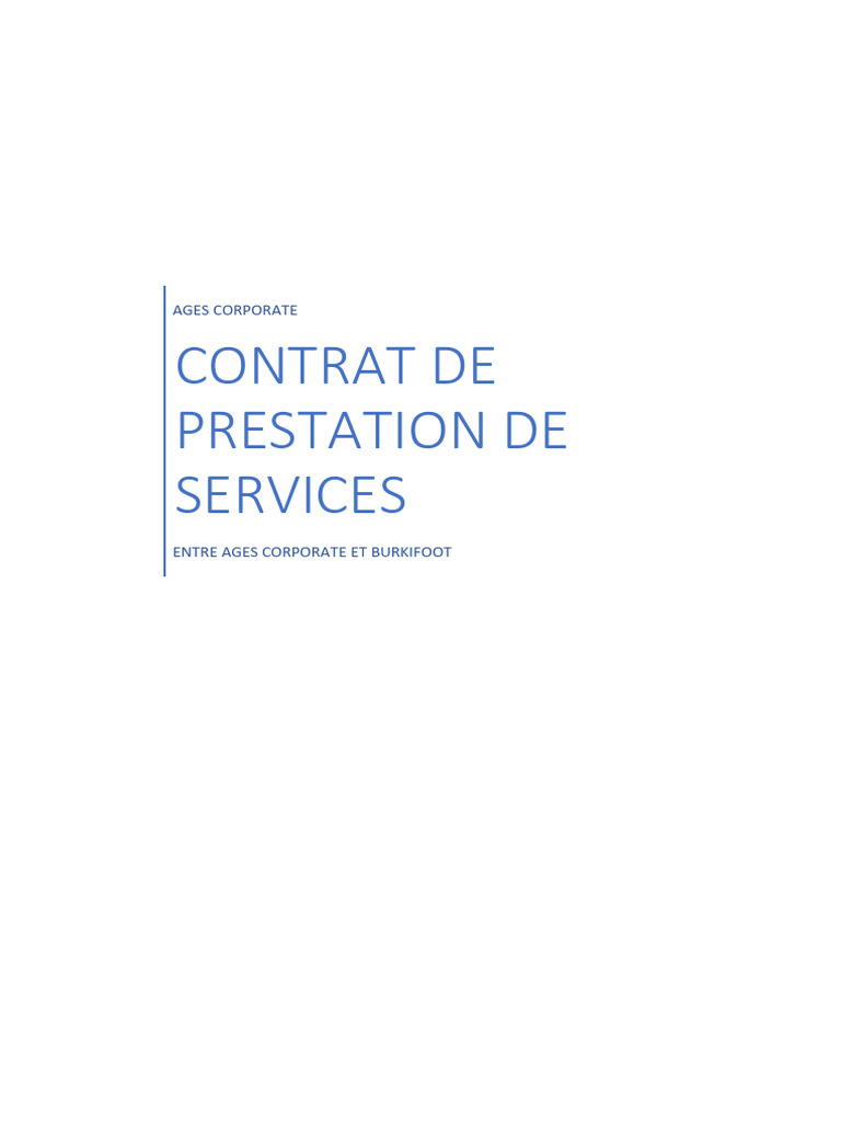 Contrat de Prestation de Service | PDF