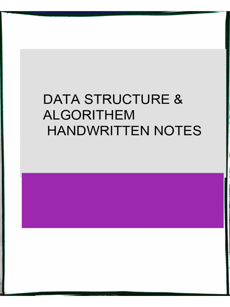 DSA Handwritten Notes | PDF