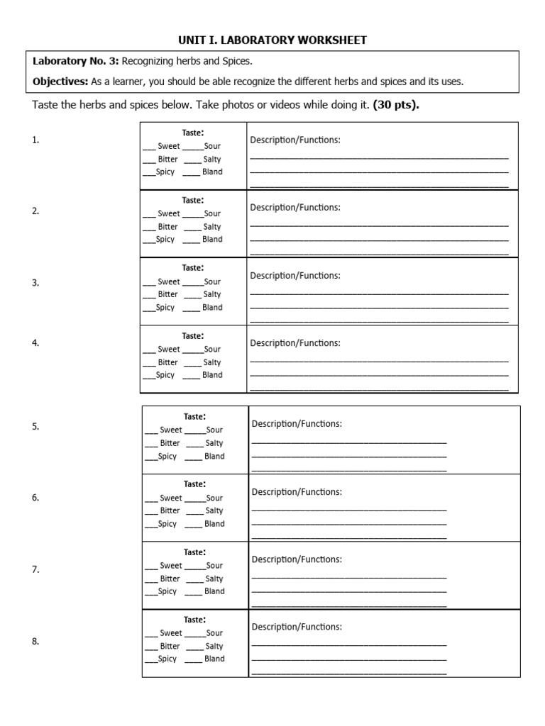 Lab Worksheet | PDF