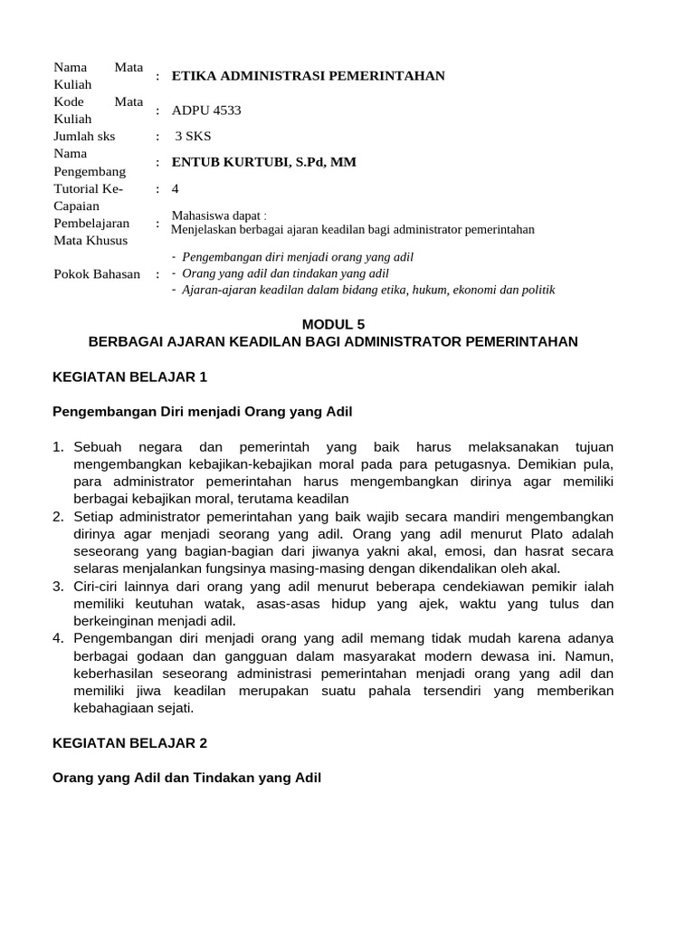 Etika Administrasi Pemerintahan TM - 4 | PDF