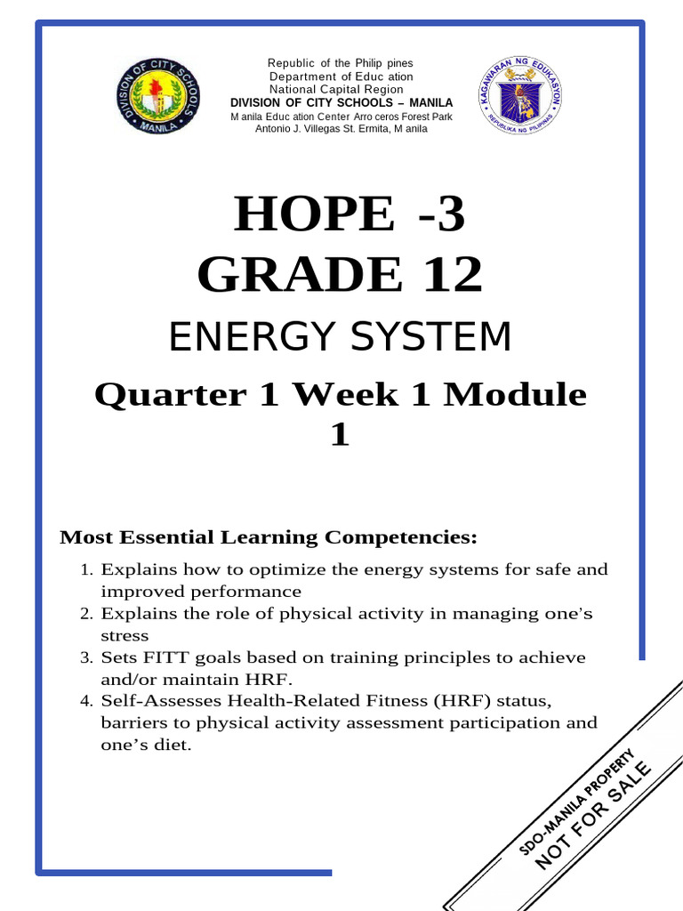 HOPE 3 - Q1 - W1 - Mod1 | PDF