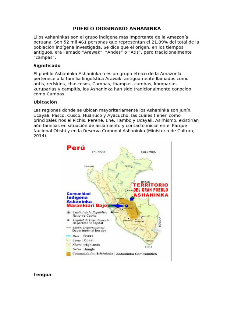 Pueblo Originario Ashaninka | PDF