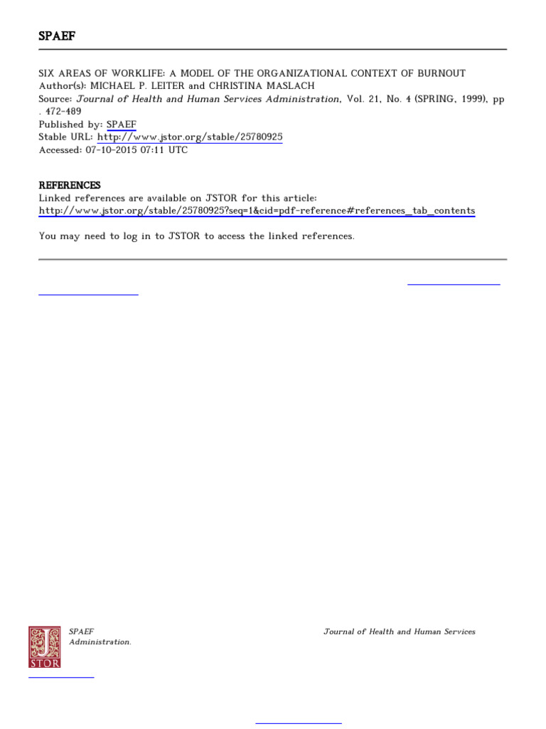 Spaef: Spaef Journal of Health and Human Services Administration | PDF