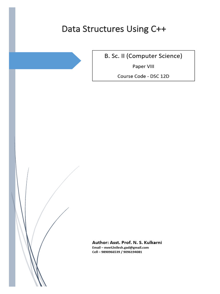 Data Structures in C++ for B.Sc. Students | PDF | Data Type | Computer ...