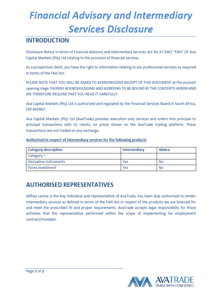 Financial Advisory and Intermediary Services Disclosure | PDF