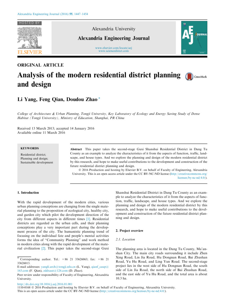Analysis of The Modern Residential District Planning and Design | PDF