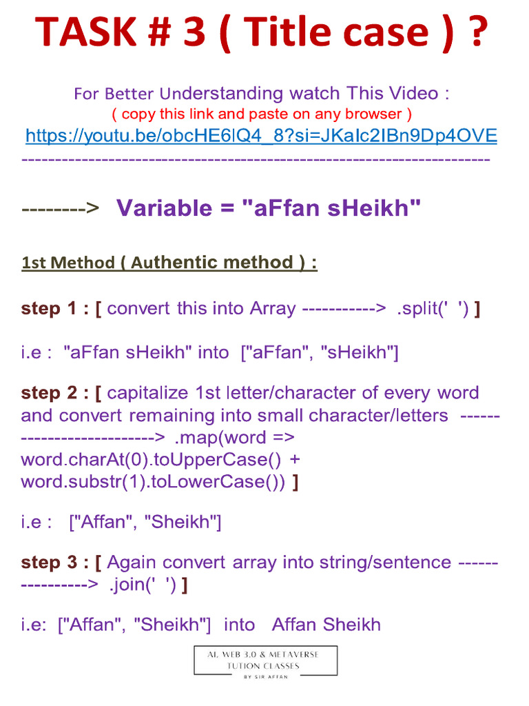 Task (3) Notes by Sir Affan | PDF