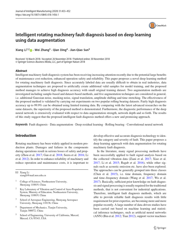 Intelligent Rotating Machinery Fault Diagnosis Based On Deep Learning ...