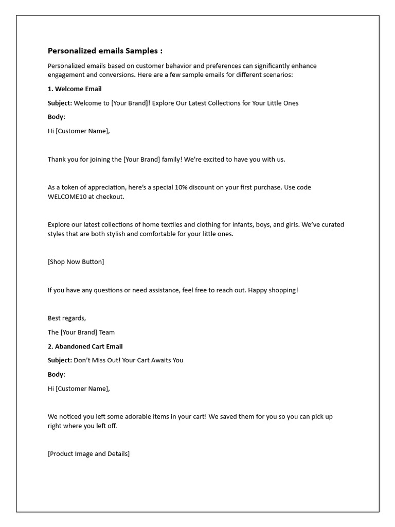 Personalized Emails Samples | PDF