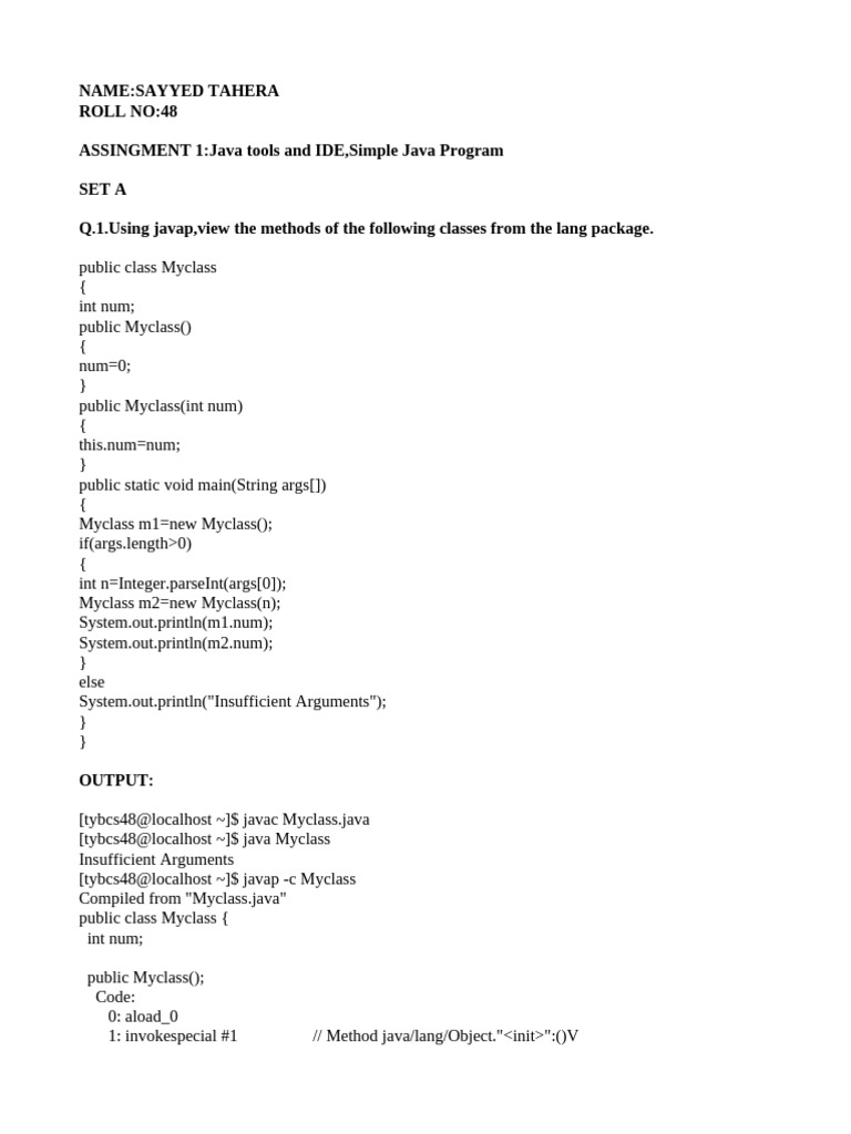 Java Ass 001 | PDF